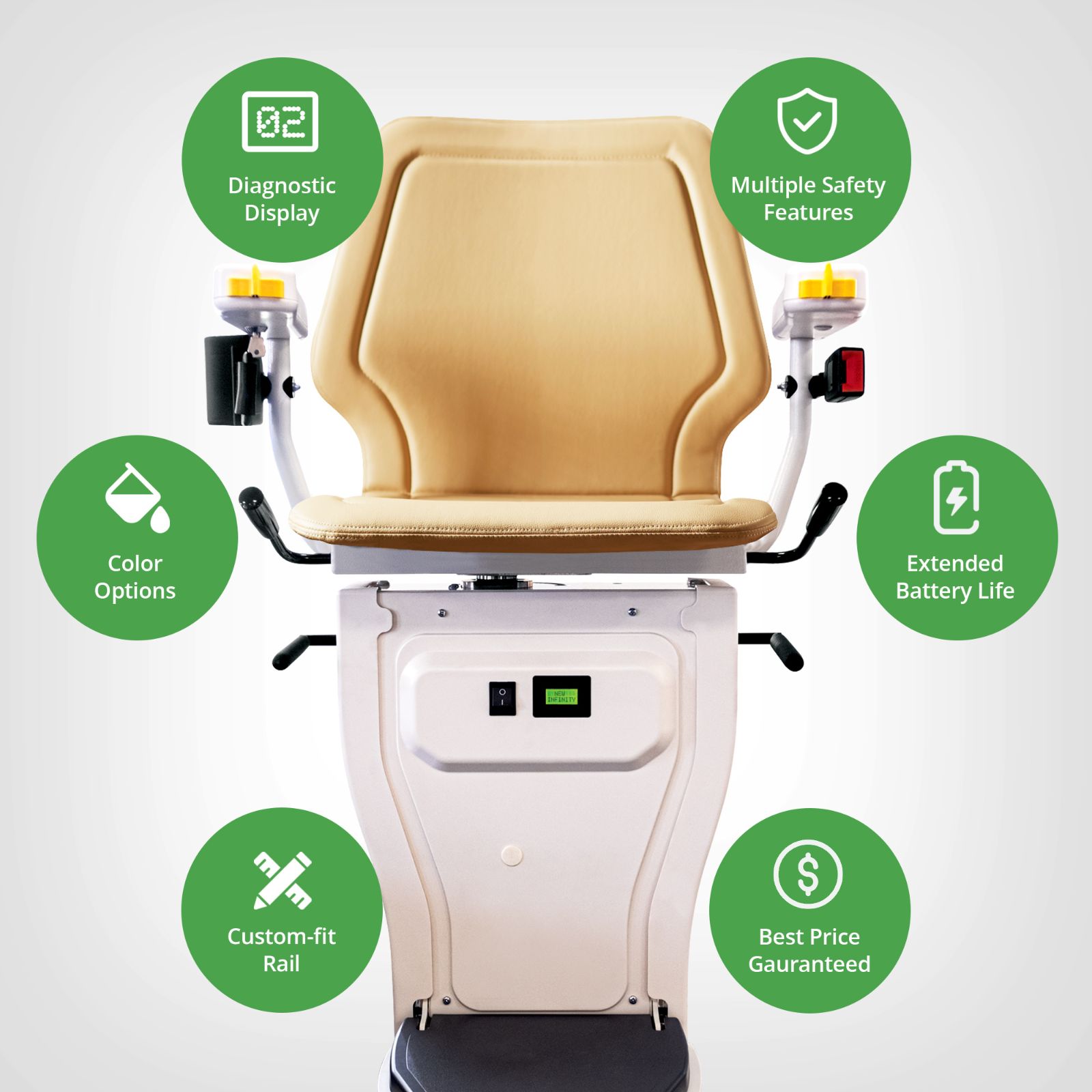 AmeriGlide Infinity curved stair lift selling points
